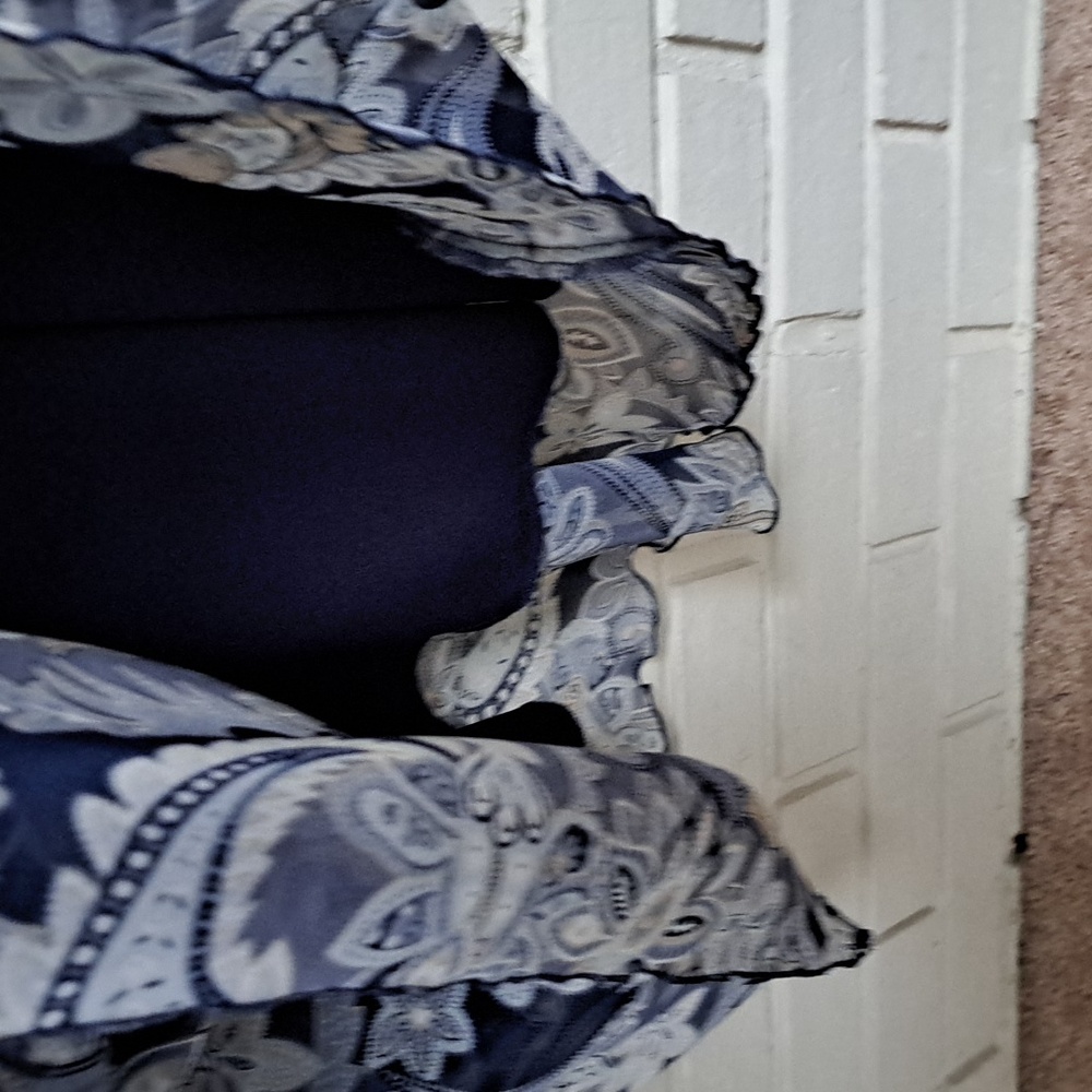 Beautiful Blue Formal Paisley Lined Sheer Sleeve Maxi Dtess. Size 24W NWT - Picture 7 of 10